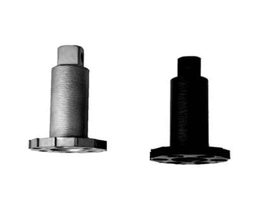 The appearance of the aluminum part before and after the black-oxide finish