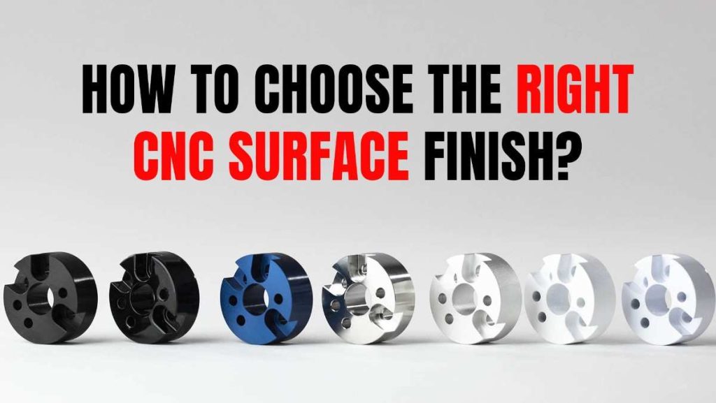 Row of machined parts with different surface finishes.