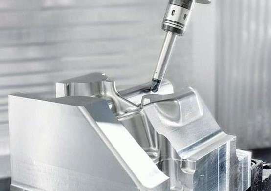 Parts are machined on a CNC milling machine