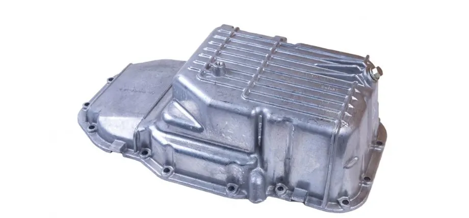 Alumium car part casted on white background