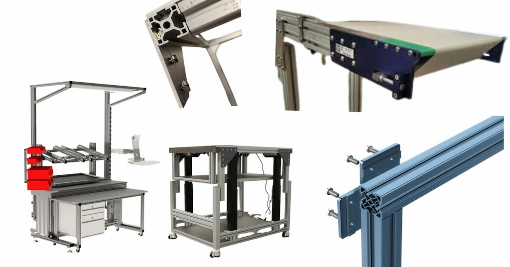 An image showing different application examples of T slot joining 