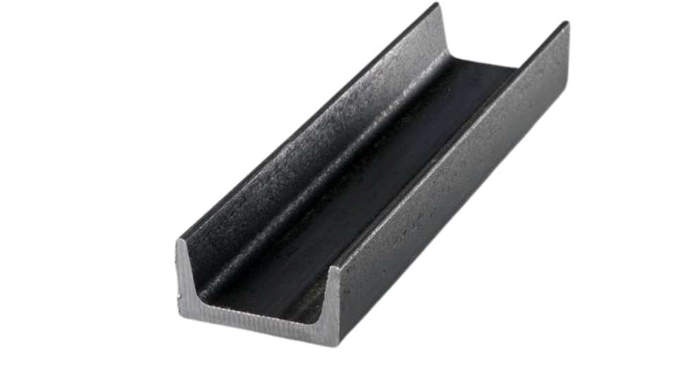 A cross-sectional view of a steel C channel