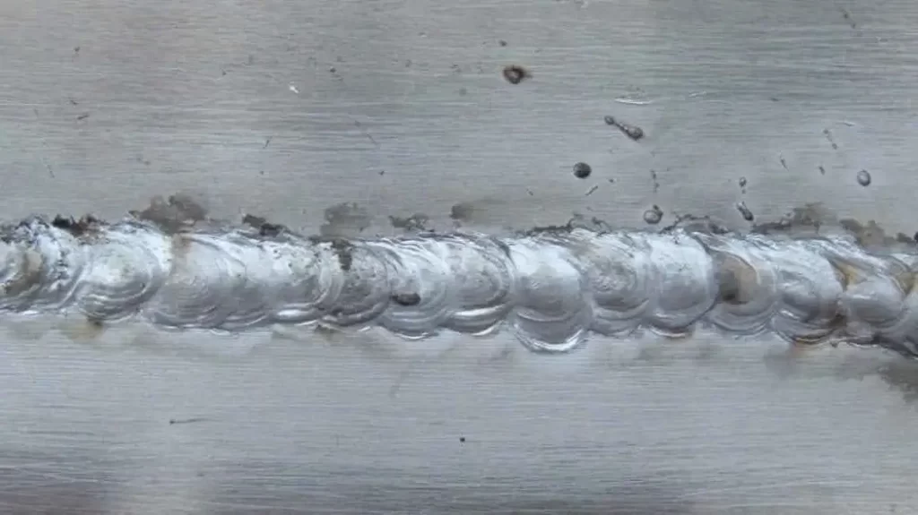 A close-up view of filler used in welding for joining parts firmly together.