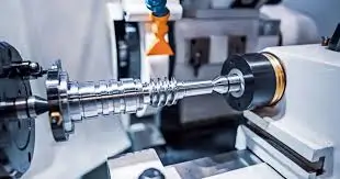 Precision CNC turning of a metal medical component.