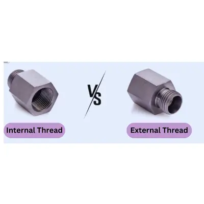 Comparison between internal thread and external thread fittings.