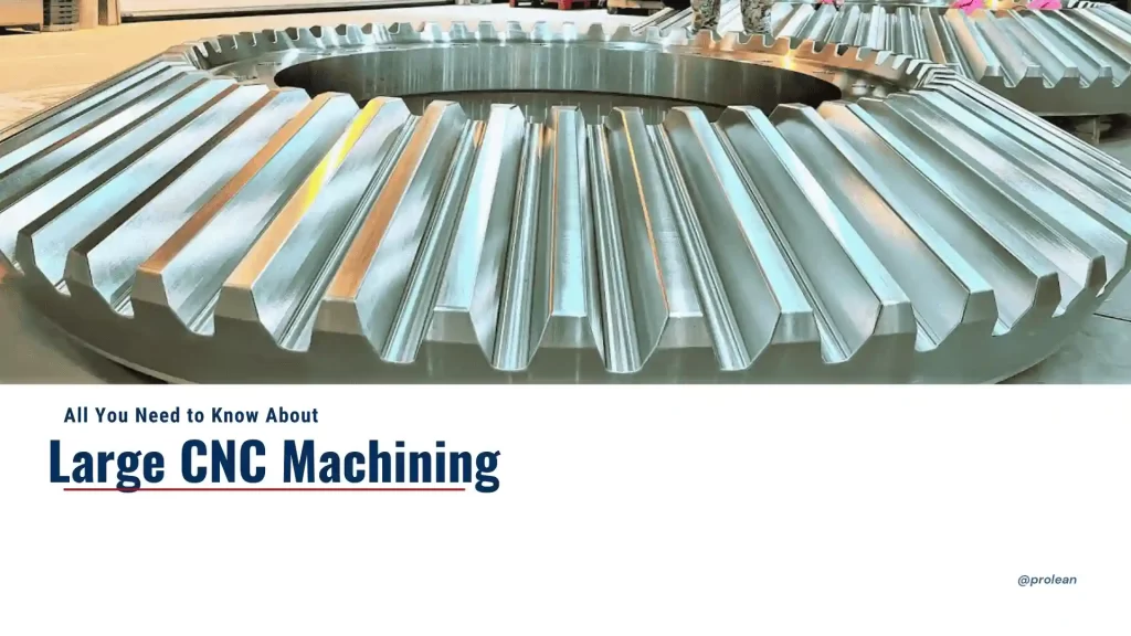 A feature image showing a large machined part with overlaid text (Large CNC Machining).
