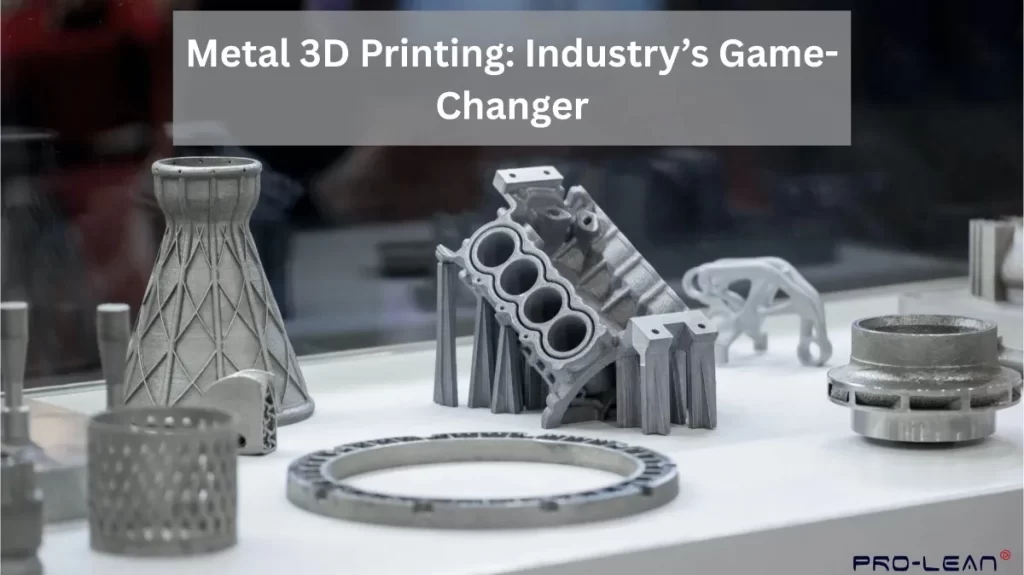 Various metal parts created using 3D printing technology.