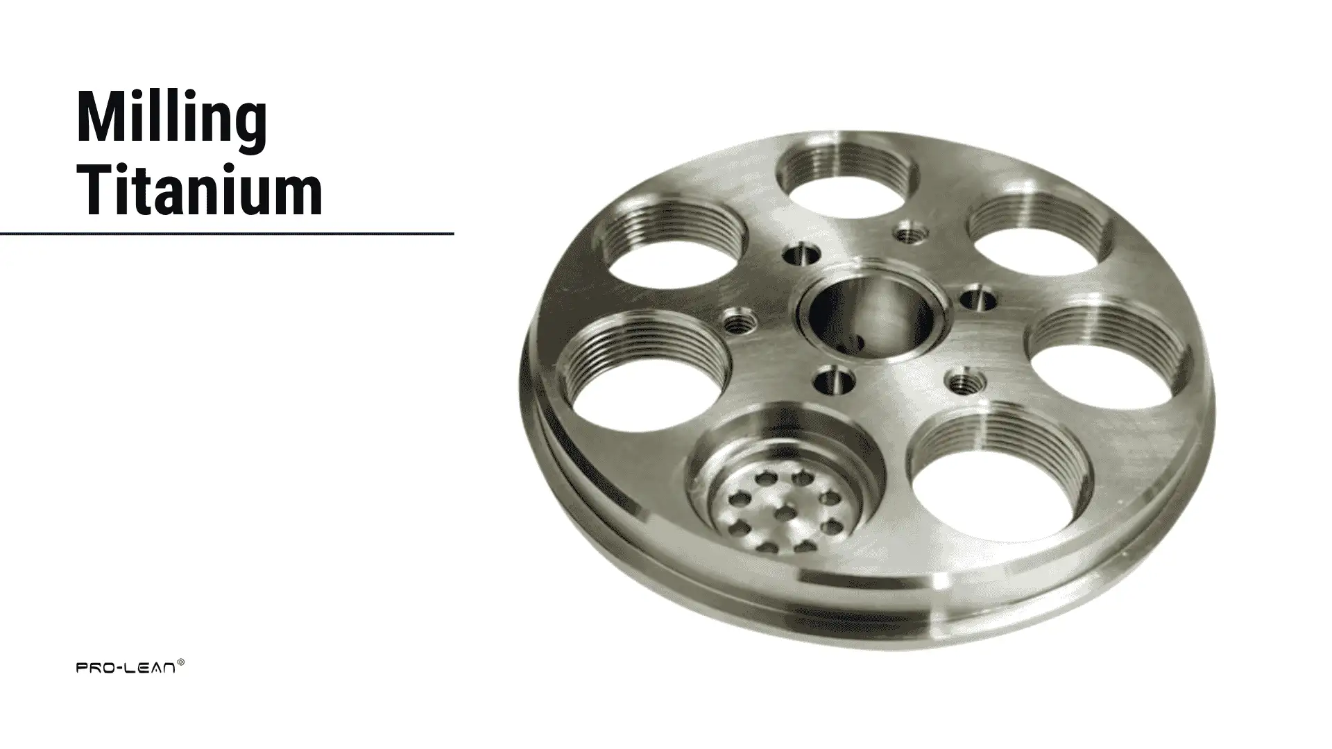 The feature image showing a milled titanium wheel, with text overlaid ‘’Milling Titanium’’.