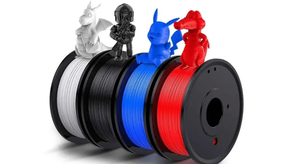An Image of PLA filament spools for 3D printing parts. It showcases various colors.