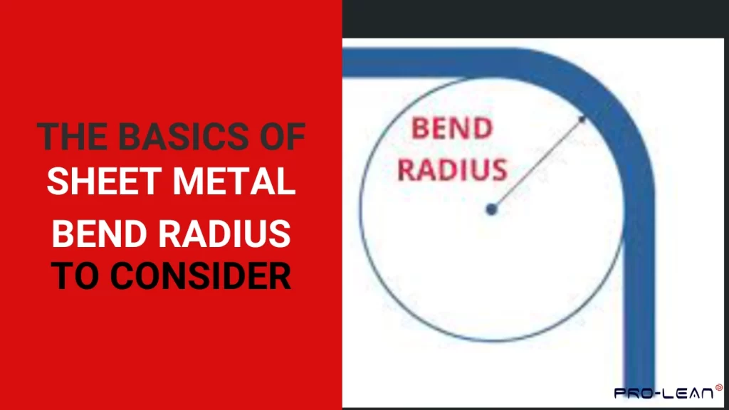Diagram showing bend radius measurement on curved sheet metal