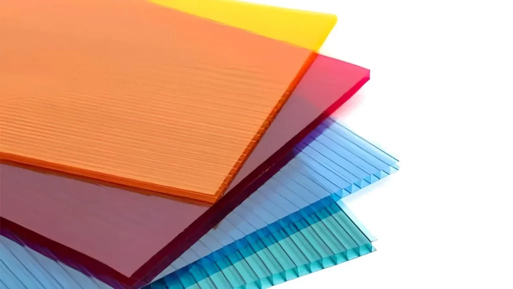 A stack of translucent polycarbonate sheets