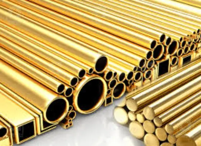 Round tubes and bars of yellow brass